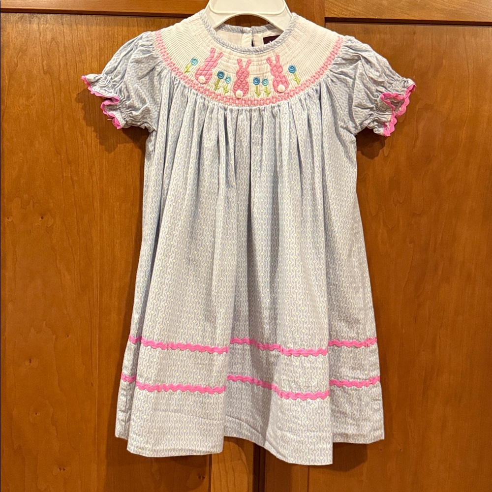 Lil Cactus 12-24 months Blue and White Dress